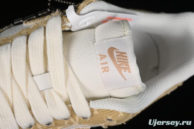 Nike Air Force 1 '07 Low LV Collaboration - Khaki Double Swoosh Low-Top Casual Sneakers - HD1968-027