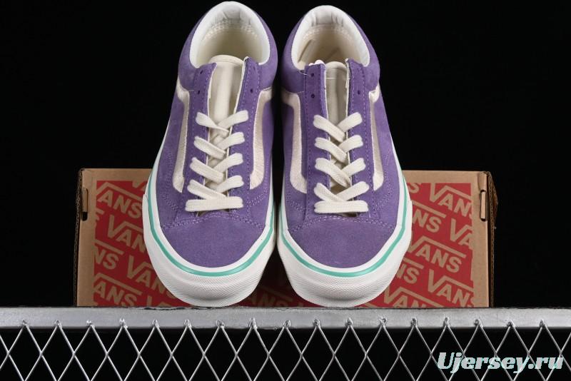 Vans Style 36 Low-Top Skate Shoes with Purple Embroidery - VN000CRPGRN
