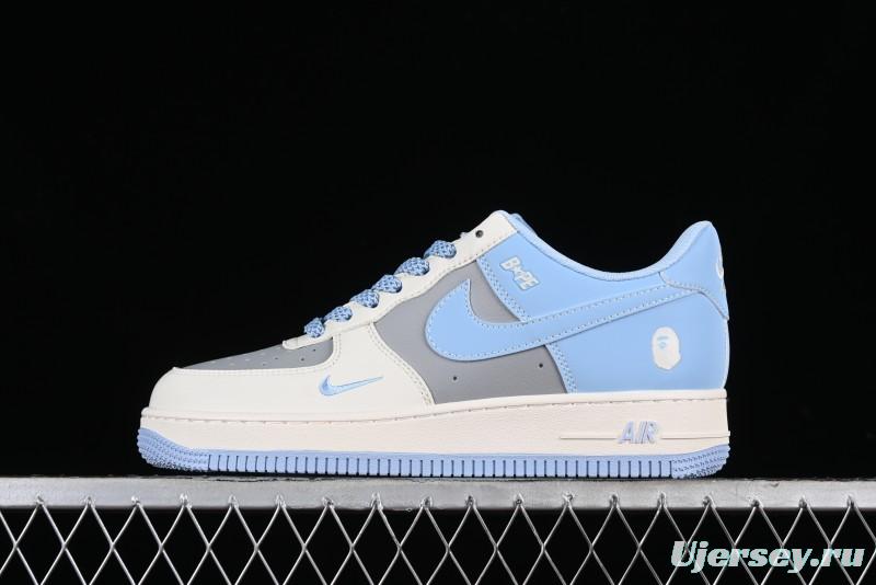 Nike Air Force 1 '07 Low Bape Collaboration - Light Grey Blue Casual Sneakers BB9599-204