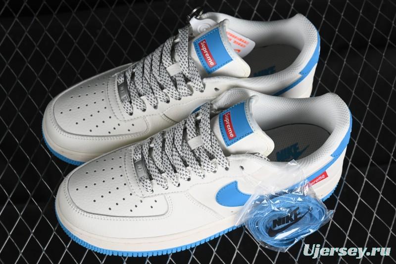 Nike Supreme x Air Force 1'07 Low Casual Sneakers in Lake Blue - HD1968-024