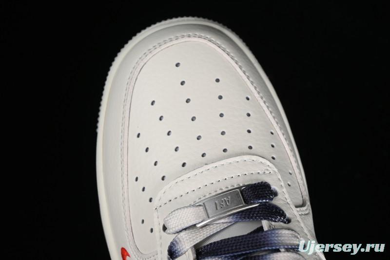 Nike Air Force 1 '07 Low Supreme Collaboration - White Blue Color Block Low-Top Casual Sneakers - XZ6188-001