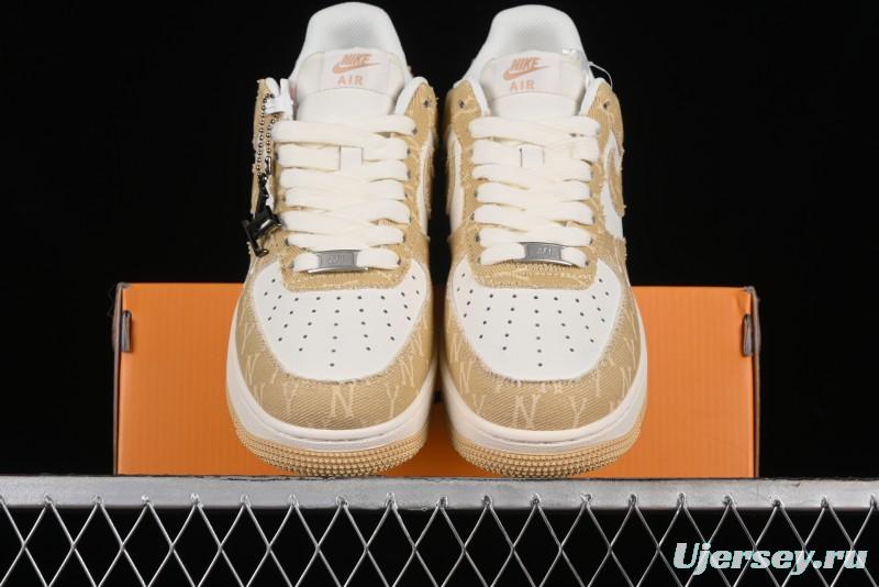 Nike Air Force 1 '07 Low LV Collaboration - Khaki Double Swoosh Low-Top Casual Sneakers - HD1968-027