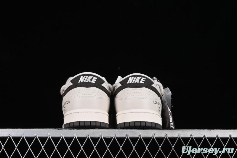 Nike SB Dunk Low LV Collaboration - Coffee Pig Anniversary High-End Custom Low-Top Casual Skate Shoes - XX2025-328