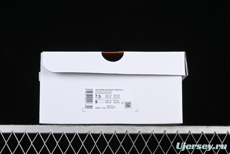 Nike Zoom VaporFly Next% 3 Prototype Super Marathon Running Shoes with Dual Air Zoom and Full-Length Carbon Fiber Plate - FD8311-100