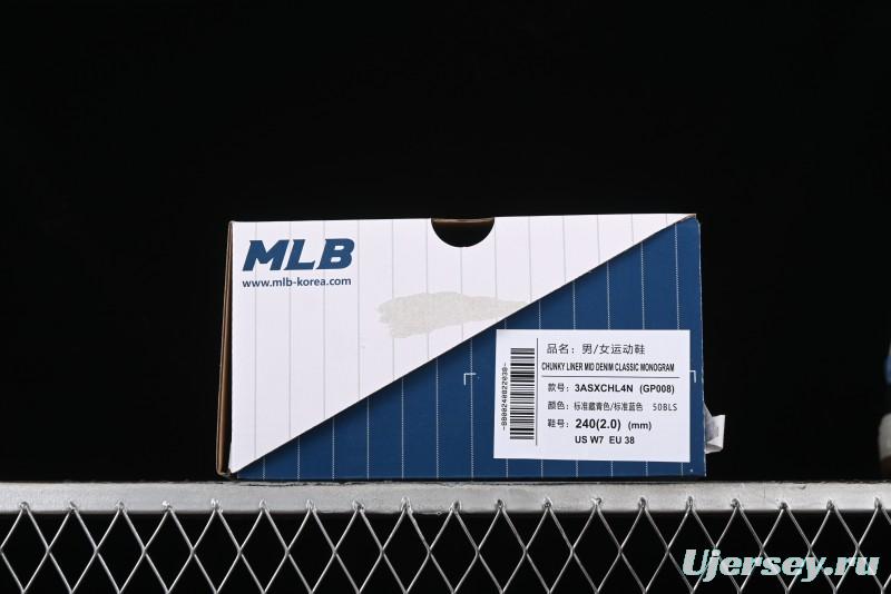 New York Yankees Chunky Liner Mid Denim Monogram Sandals with Thick Sole - 3ASXCHL4N50BLS