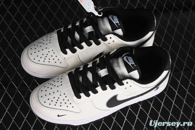 Nike SB Dunk Low Violent Bear Collaboration - Woven Black Swoosh Anniversary Custom Low-Top Casual Skate Shoes - KK1888-005