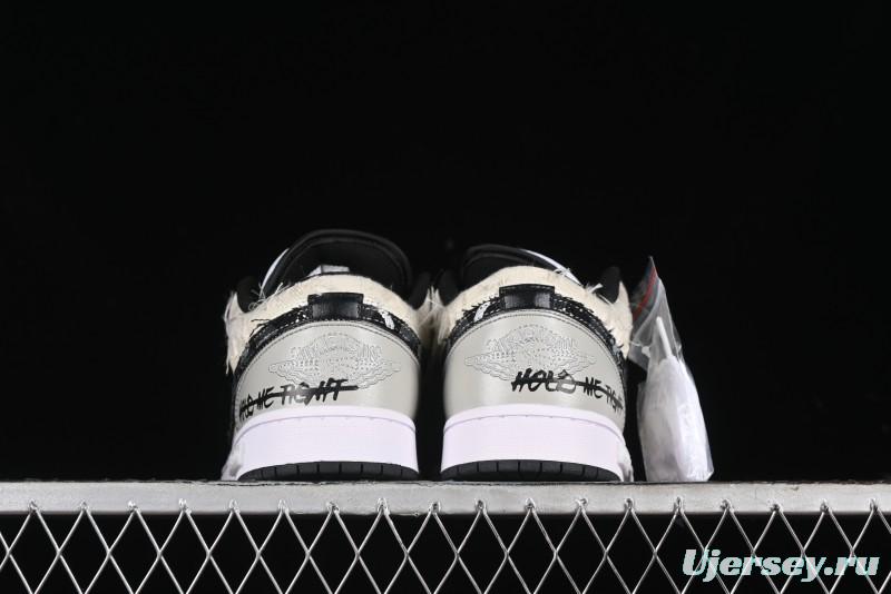 Nike Air Jordan 1 Low AJ1 Panda Prank Universe Exploration Custom Casual Sneakers - 553558-132