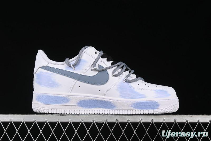 Nike Air Force 1 '07 Low Anime Theme Purple-Blue Spray Custom Casual Sneakers - ZH0316-029