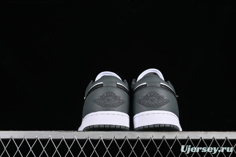 Nike Air Jordan 1 Low AJ1 Black Grey Low-Top Lifestyle Basketball Shoes - 553560-152