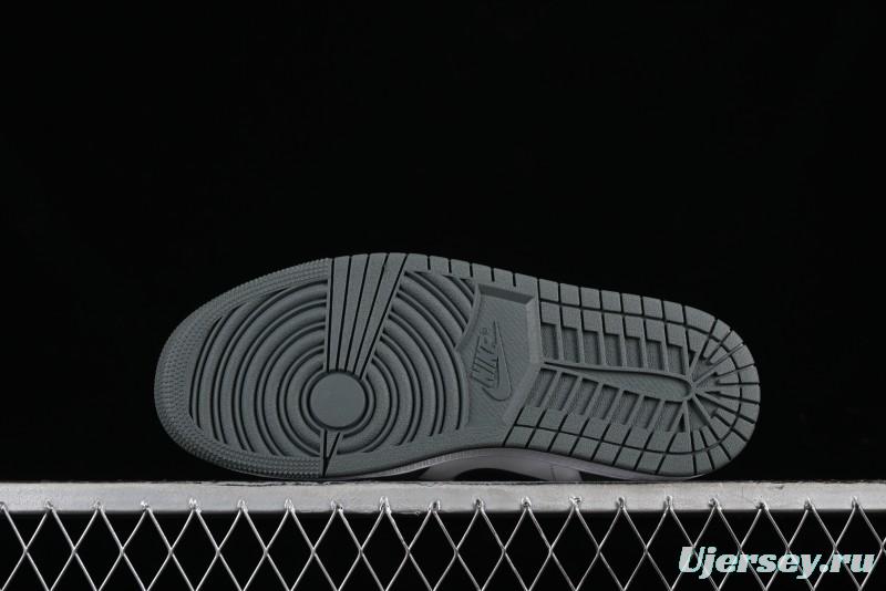Nike Air Jordan 1 Low AJ1 Black Grey Low-Top Lifestyle Basketball Shoes - 553560-152