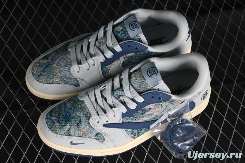 Nike Travis Scott x Fragment Design x Air Jordan 1 Low OG SP Retro Sneakers - JH6088-707