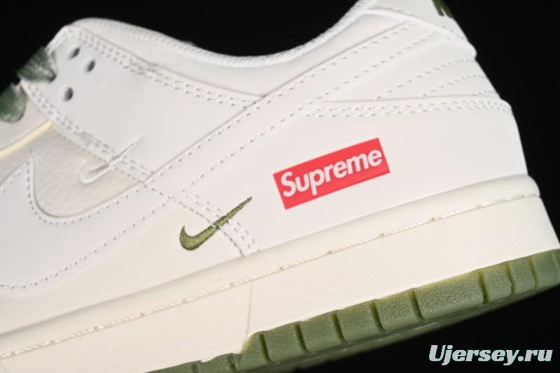Nike SB Dunk Low Supreme Collaboration - Beige Green Two-Tone Anniversary High-End Custom Low-Top Casual Skate Shoes - BB8675-109