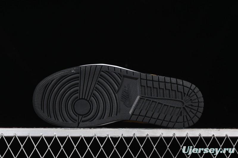 Nike Air Jordan 1 Low AJ1 Black White Gold Hook Basketball Shoes - 553558-172
