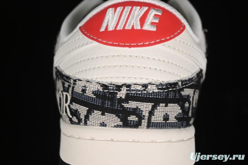 Nike SB Dunk Low Dior Collaboration - Black Grey Pattern Anniversary High-End Custom Low-Top Casual Sneakers - XY1688-010