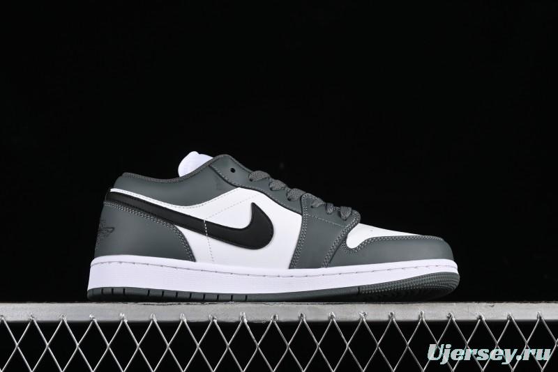 Nike Air Jordan 1 Low AJ1 Black Grey Low-Top Lifestyle Basketball Shoes - 553560-152