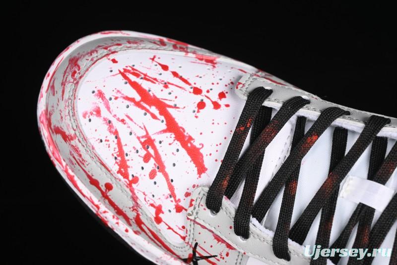 Nike SB Dunk Low Casual Skate Shoes - Anniversary Custom Edition in White/Grey/Black - LW1818-103