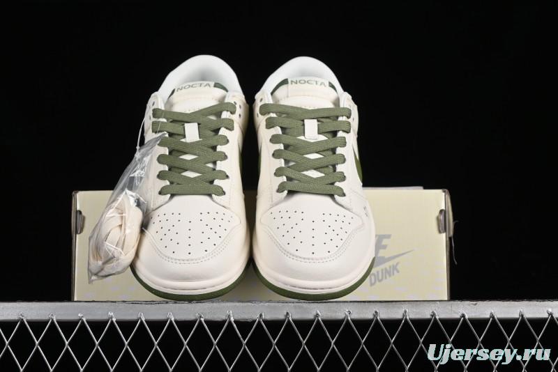 Nike SB Dunk Low NOCTA Anniversary Customized Low-Top Casual Sneakers with White and Green Swoosh - DQ1098-388