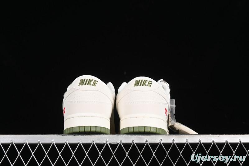 Nike SB Dunk Low Supreme Collaboration - Beige Green Two-Tone Anniversary High-End Custom Low-Top Casual Skate Shoes - BB8675-109