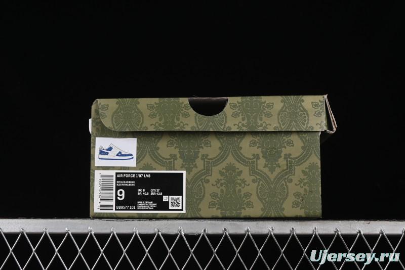 Nike Air Force 1 '07 Low Gucci Collaboration - Blue Floral Print Casual Sneakers - BB9577-101