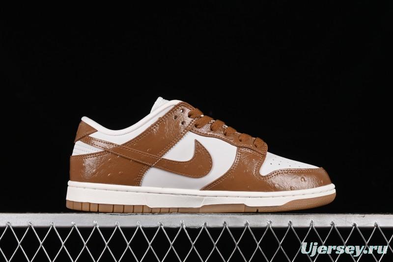 Nike Dunk Low LX SB Casual Skate Shoes in Brown Ostrich - FJ2260-001
