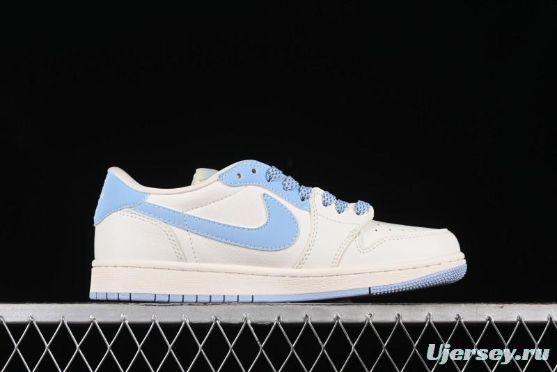 Nike Travis Scott x Fragment Design x Air Jordan 1 Low OG SP AJ1 Stone Island Collaboration - BB6588-105