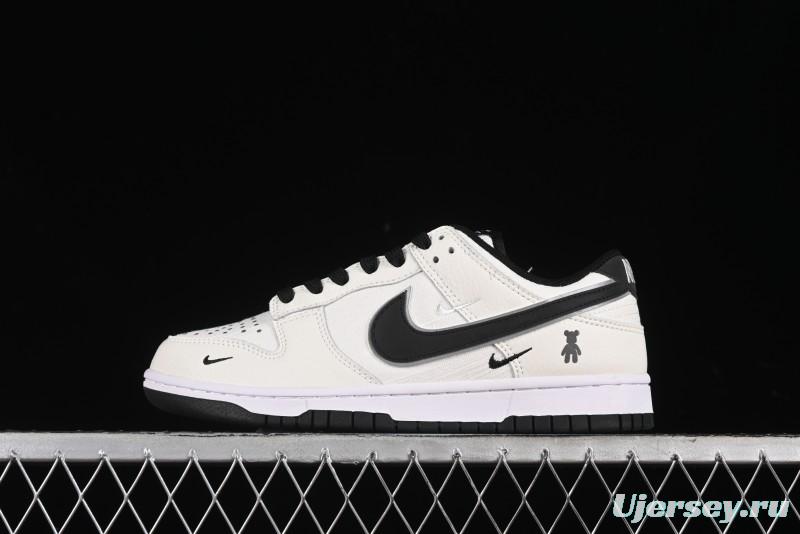 Nike SB Dunk Low Violent Bear Collaboration - Woven Black Swoosh Anniversary Custom Low-Top Casual Skate Shoes - KK1888-005