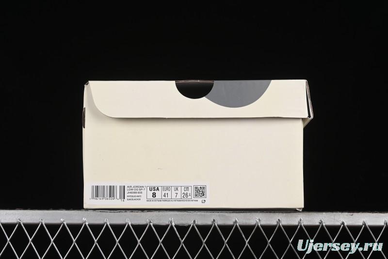 Nike Travis Scott x Fragment Design x Air Jordan 1 Low OG SP AJ1 Levi's Collaboration - White Blue Canvas Low Top Casual Sneakers - JH6088-605