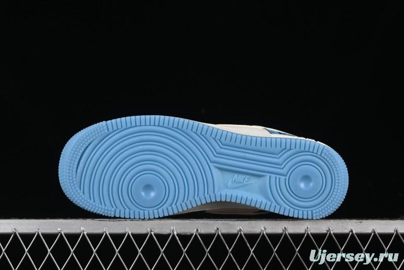 Nike Air Force 1 '07 Low Gucci Collaboration - Blue Floral Print Casual Sneakers - BB9577-101