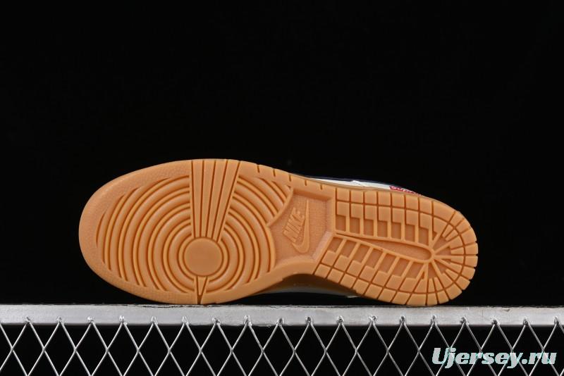 Nike SB Dunk Low Supreme Collaboration - Off White Gum Anniversary Customized Low-Top Casual Skate Shoes - JH8310-945