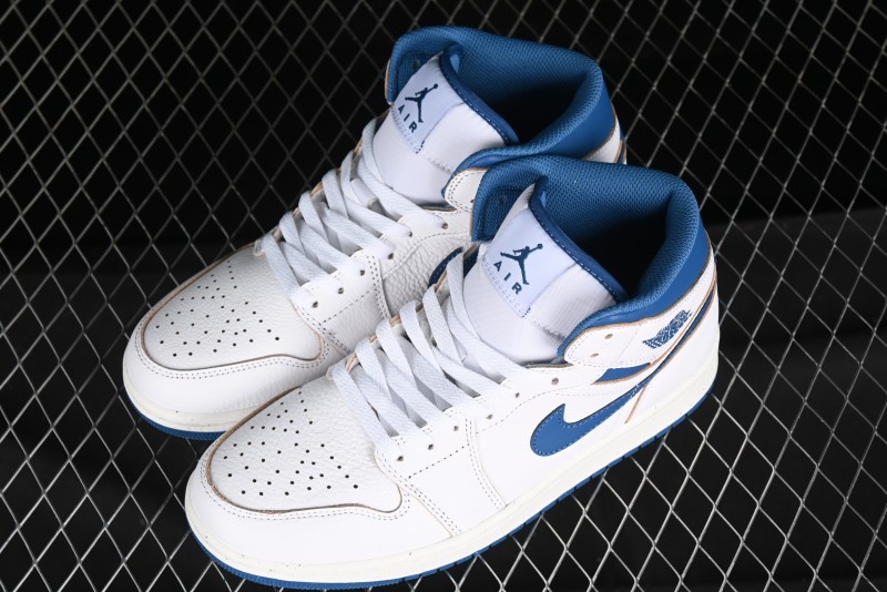 Nike Air Jordan 1 Mid Basketball Shoes Industrial Blue - FN5215-141