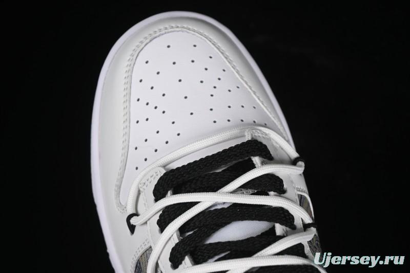 Nike Dunk Low CNY Year of the Dragon Limited Edition SB Lace-Up Casual Sneakers with Silver-White Design - DV0831-101