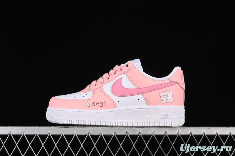 Nike Air Force 1'07 Low Casual Sneakers with Cuddle Bear Design - YY2024-762
