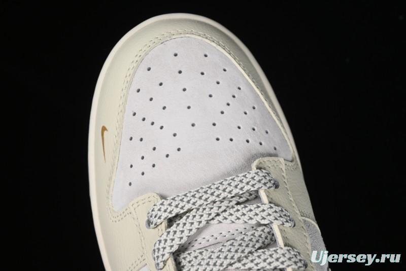 Nike SB Dunk Low Gucci Collaboration - Beige with Yellow Swoosh Anniversary High-End Custom Low-Top Casual Sneakers - DQ1098-390