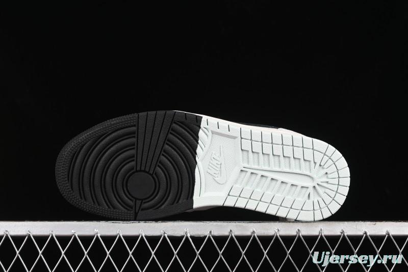 Nike Air Jordan 1 Low Stussy Collaboration - Black Blue Pigment Patchwork Retro Basketball Shoes - LJ6688-008