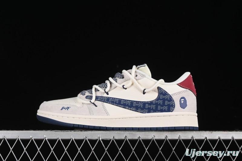 Nike Travis Scott x Fragment Design x Air Jordan 1 Low OG SP AJ1 Bape Collaboration - SJ0086-133