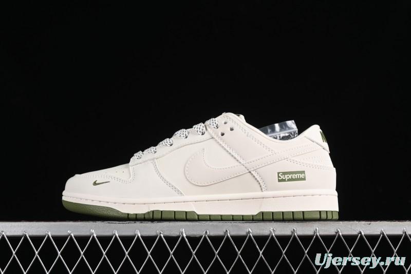 Nike SB Dunk Low Supreme Collaboration - Classic Beige Green Anniversary High-End Custom Low-Top Casual Skate Shoes - XX8888-002
