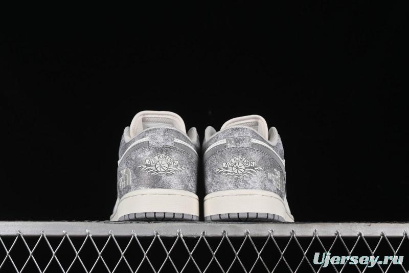 Nike Air Jordan 1 Low AJ1 The North Face Collaboration - Rock Gray High-End Custom Retro Basketball Shoes DC2024-023