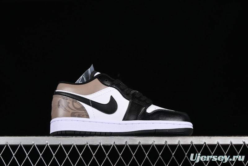 Nike Air Jordan 1 Low Retro Basketball Shoes in Mocha Colorway - 553558-132