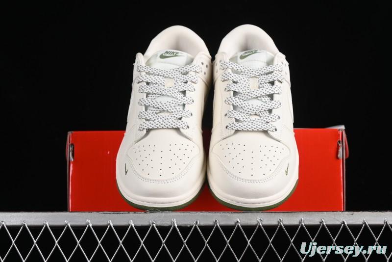 Nike SB Dunk Low Supreme Collaboration - Classic Beige Green Anniversary High-End Custom Low-Top Casual Skate Shoes - XX8888-002