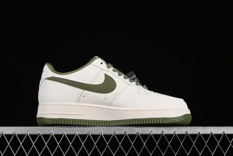 Nike Air Force 1 '07 Low Gucci Collaboration - Beige Green Linen Casual Sneakers - XZ3398-588