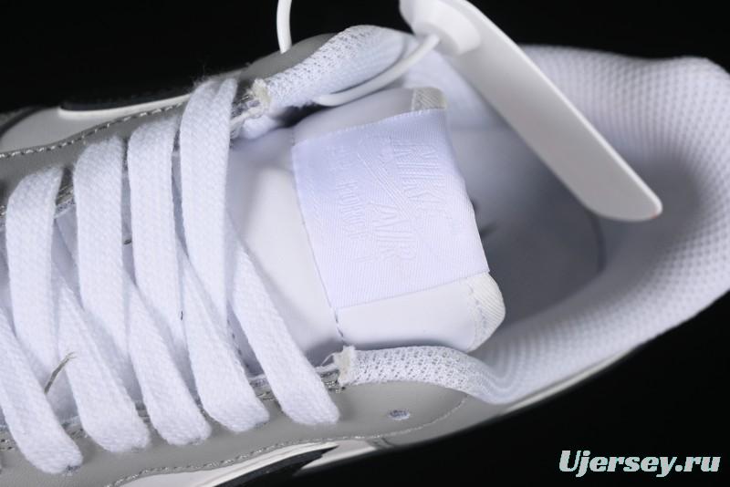 Nike Air Force 1 '07 Low White Grey Black Double Swoosh Casual Sneakers - DY8899-001