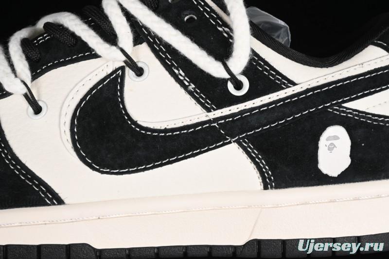 Nike SB Dunk Low BAPE Collaboration Strap Black Hook Anniversary Custom Low-Top Casual Sneakers - SJ2068-269