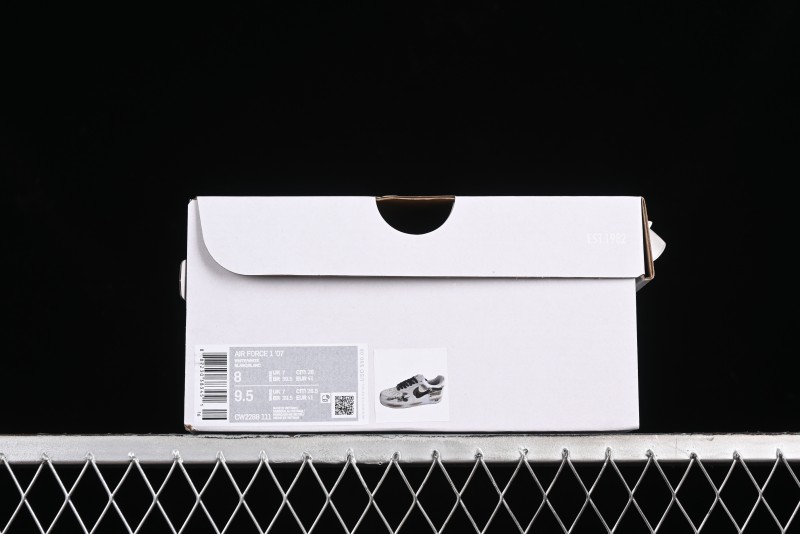 Nike Air Force 1 '07 Low Casual Sneakers with Anime-Inspired Hand-Painted Design and Triple Swoosh Shadow - CW2288-111