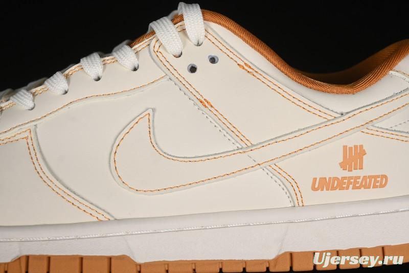 Nike SB Dunk Low UN Collaboration - Off White & Yellow Swoosh Anniversary Customized Low-Top Casual Skate Shoes - KK1688-011