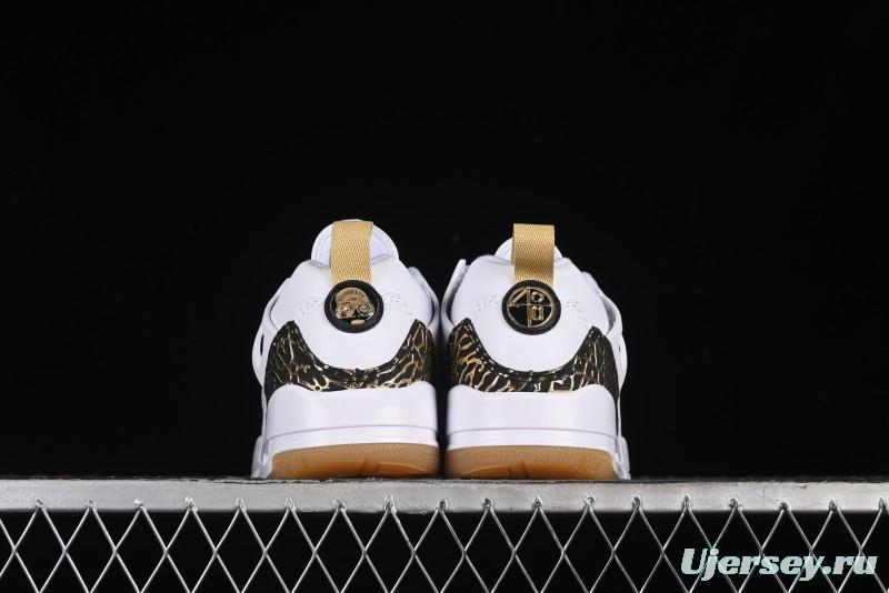 Nike Jordan Spizike Low Casual Shoes with Cracked Leather Design - HJ9019-100