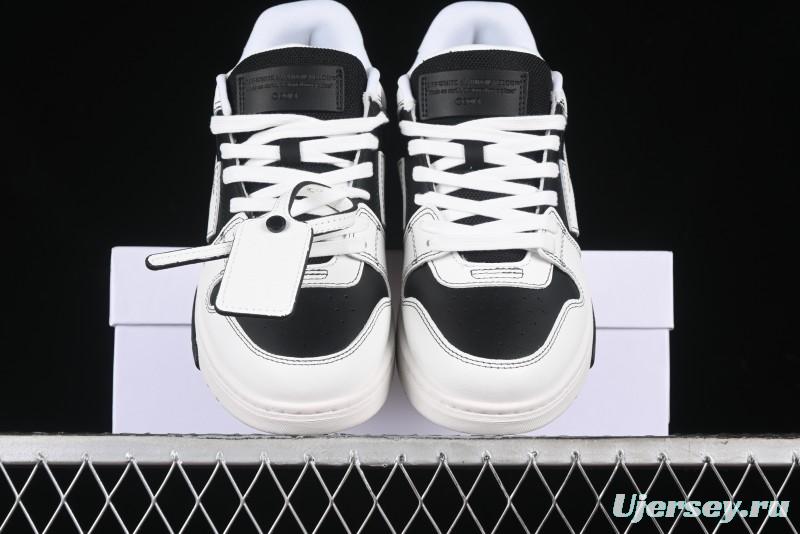 Off-White Out Of Office Low-Top Fashion Sneakers in White Black - AJD4