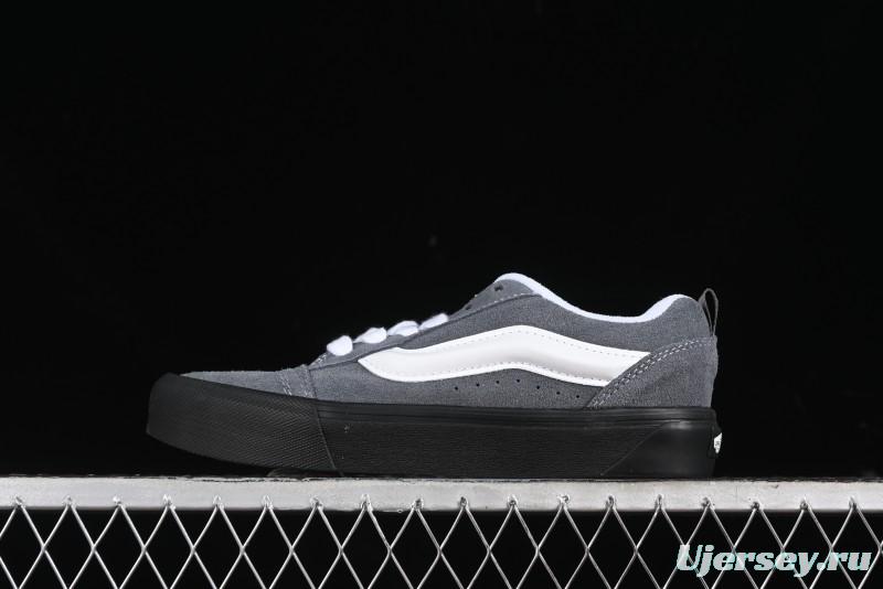Vans Knu Skool Dark Grey Black Sole Versatile Casual Slip-Resistant Cushioned Platform Sneakers - VN000D22PWT