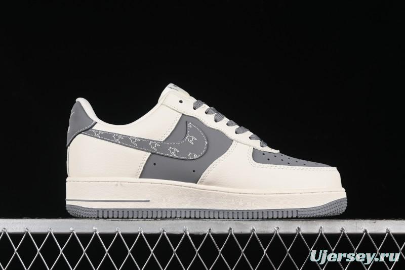 Nike Air Force 1 '07 Low The North Face Bear Collaboration - Beige Grey Swoosh Low-Top Casual Sneakers - KK1988-011