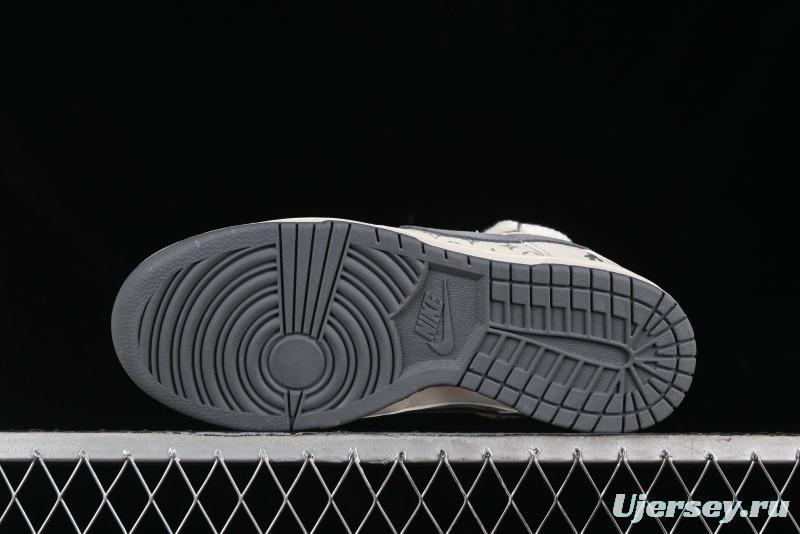 Nike SB Dunk Low Violent Bear Series - Lace-Up Beige with Grey Check - Anniversary Custom Edition Low-Top Casual Skate Shoes - SJ2068-289