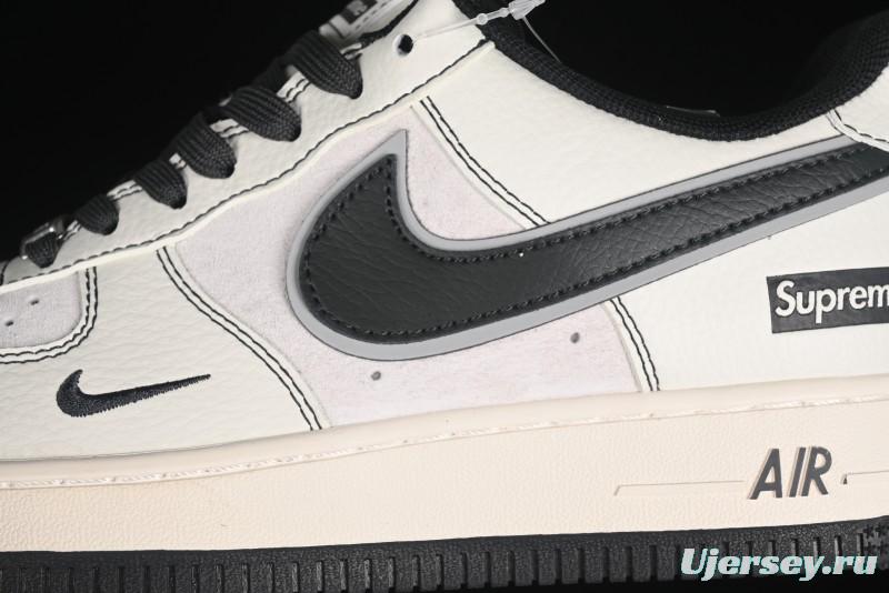Nike Air Force 1 '07 Low Supreme Collaboration - Beige Grey Pigskin Low-Top Casual Sneakers - XZ6188-018